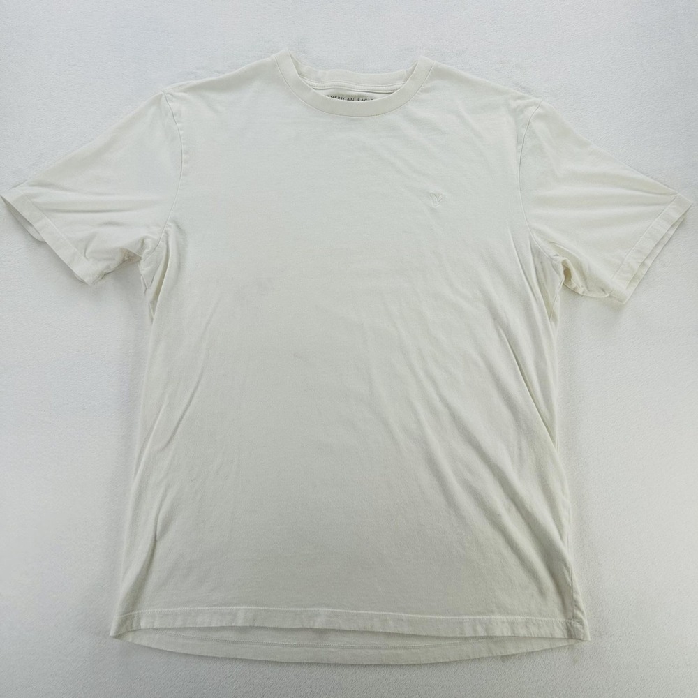 American Eagle Outfitters Shirt Mens LT White Super Soft Logo Crewneck Tee